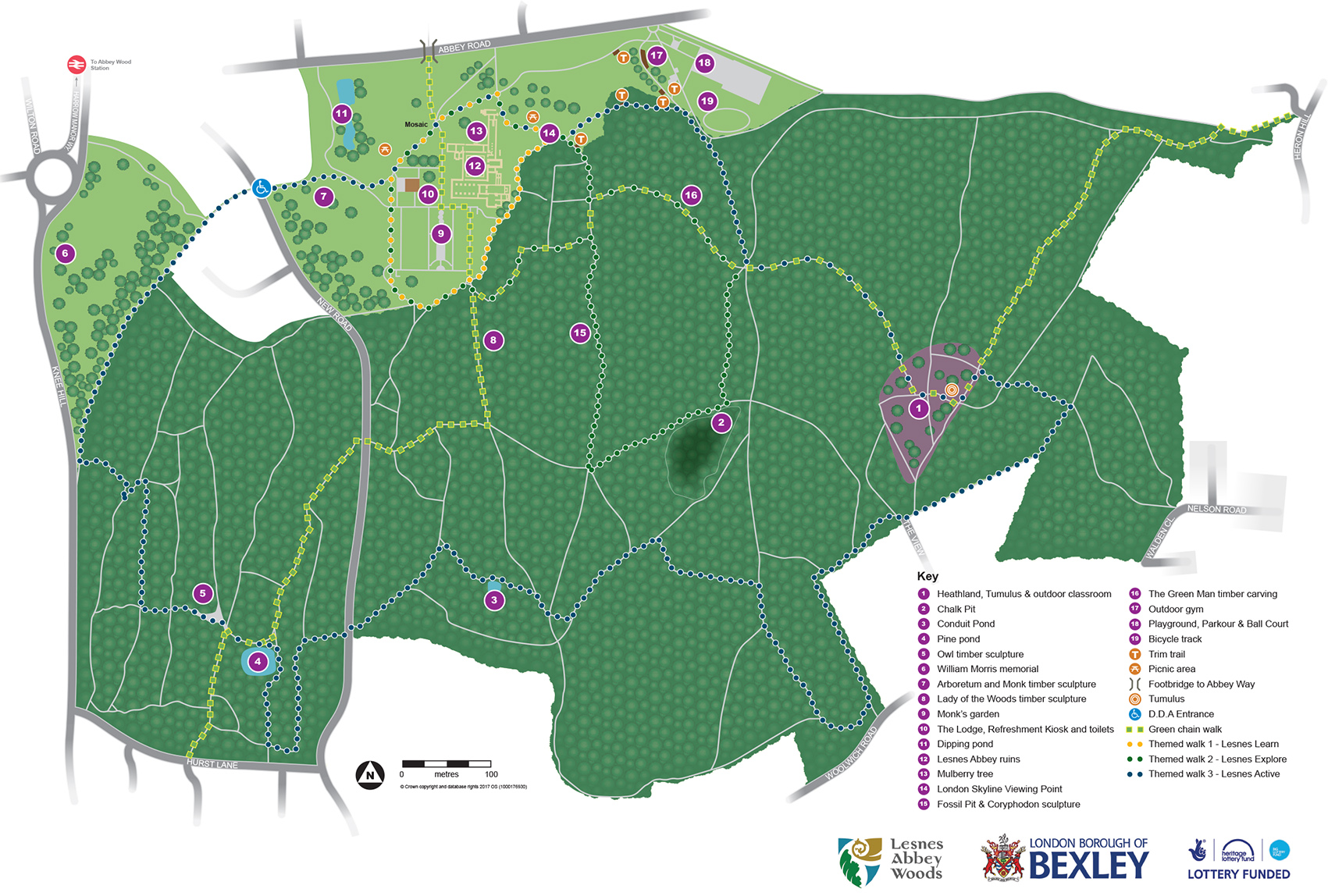 Lesnes Abbey Woods map