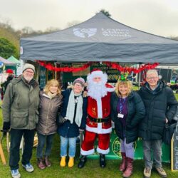 Santa visiting Friends of Lesnes at their stall