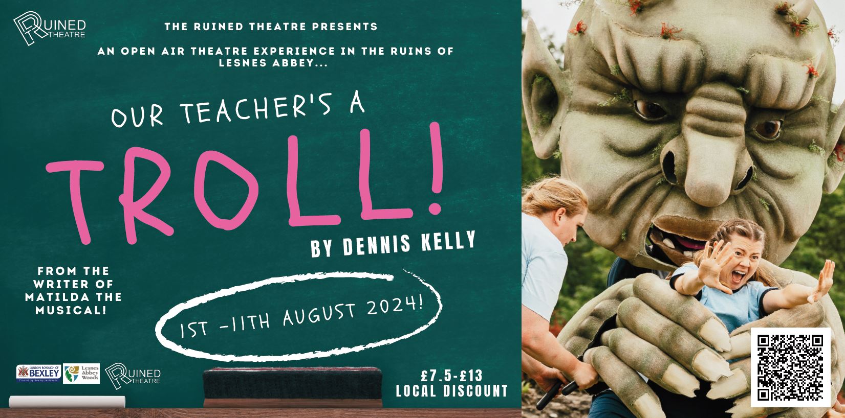 Poster advertising a play Our Teachers is a Troll