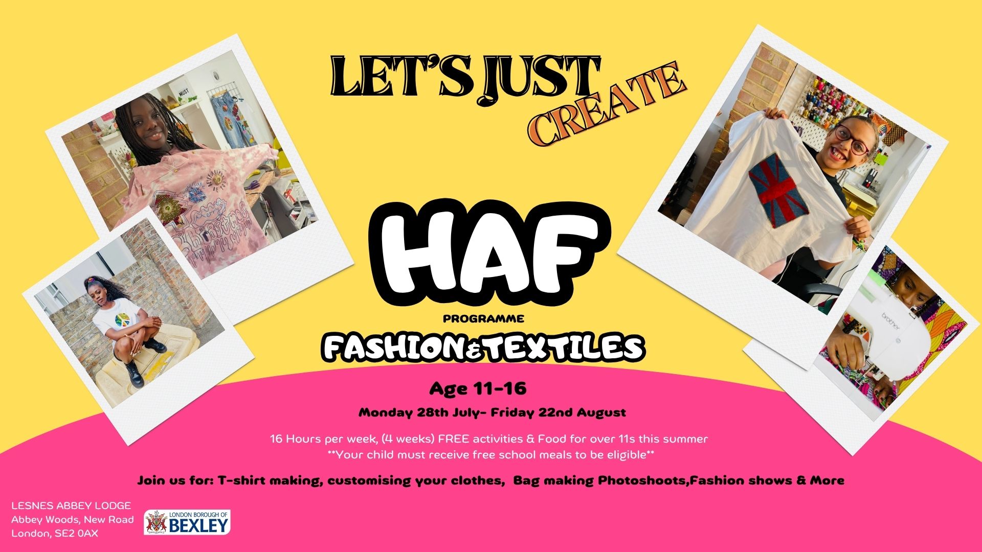 people making clothes to advertise holiday workshops