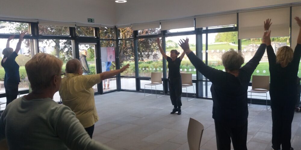 Oonagh leads a tai-chi class