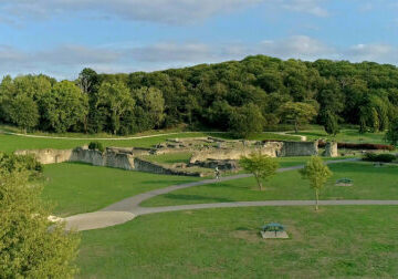 Elevated view of ruins