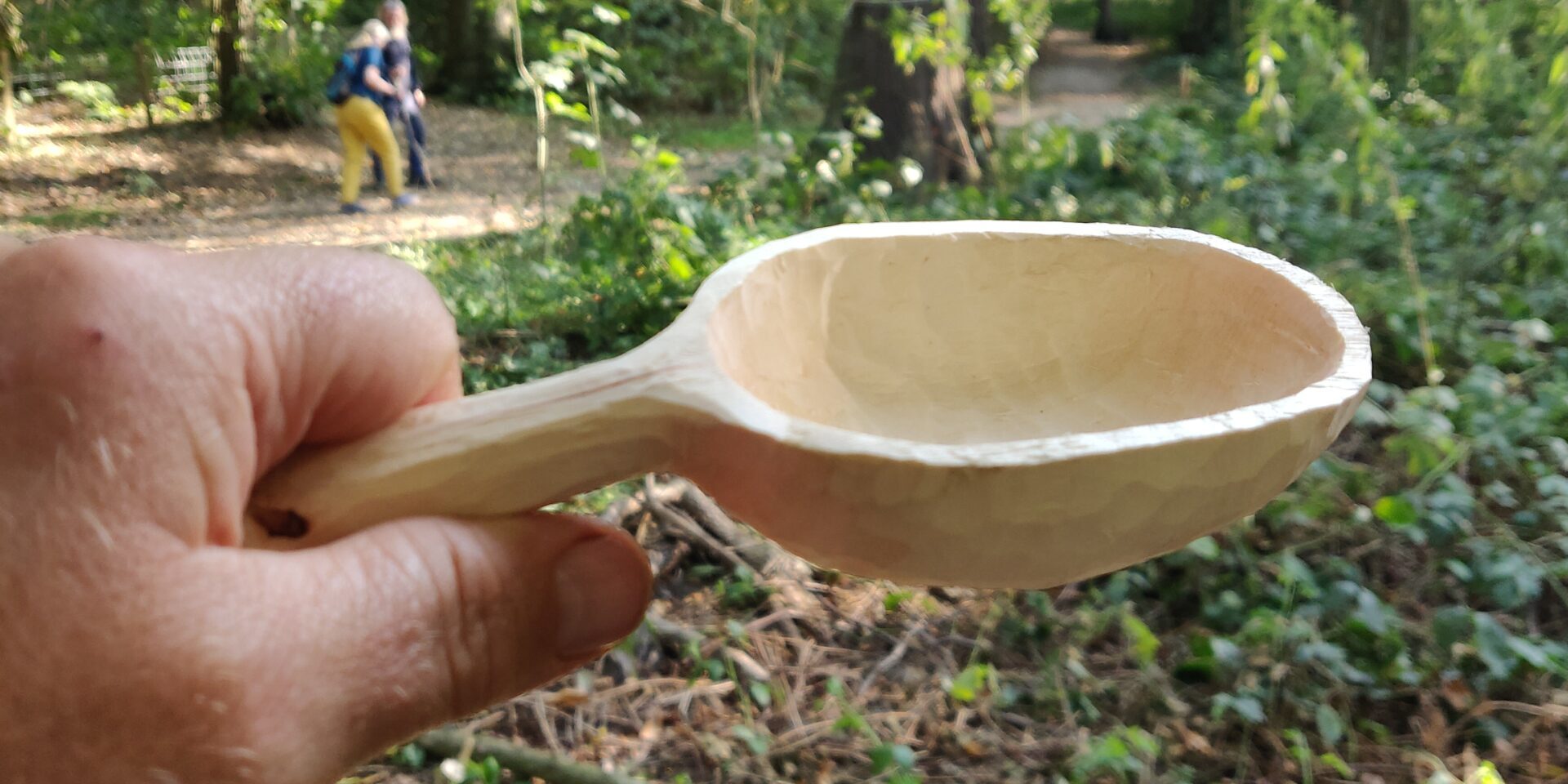 A handmade wooden spoon