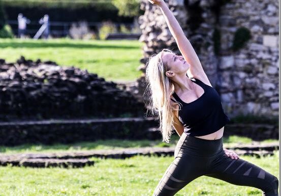 Yoga in front of Lesnes Abbey Ruins
