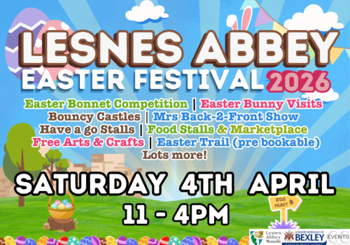 poster advertising Lesnes Abbey Easter Festival 4 April 11am - 4pm