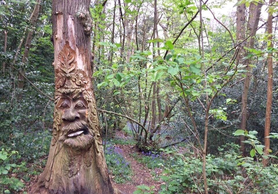 Green man sculpture